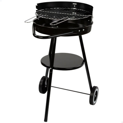 Holzkohlegrill mit Rädern Aktive Aluminium Emailliertes Metall Textilene 42 x 76,5 x 42 cm Schwarz