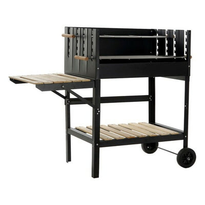 Holzkohlegrill mit Rädern DKD Home Decor Schwarz natürlich Metall Stahl 113 x 51 x 97 cm (113 x 51 x 97 cm)