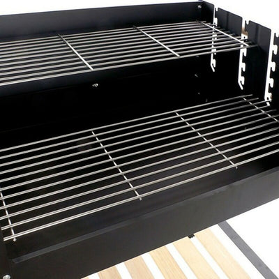 Holzkohlegrill mit Rädern DKD Home Decor Schwarz natürlich Metall Stahl 113 x 51 x 97 cm (113 x 51 x 97 cm)